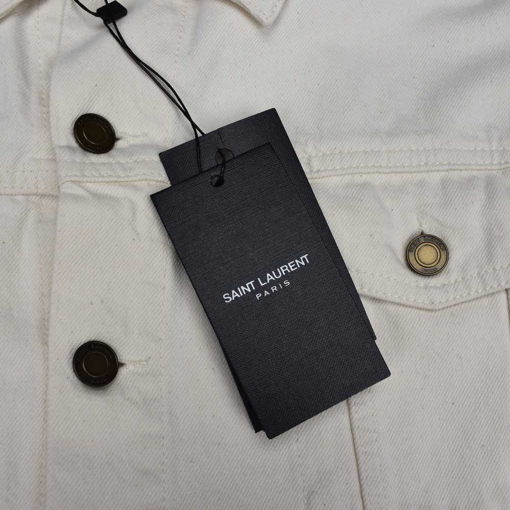 Saint Laurent Cream White Denim Trucker Jacket - image 4