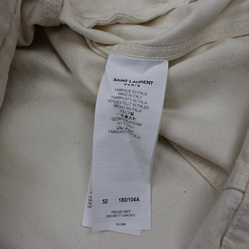 Saint Laurent Cream White Denim Trucker Jacket - image 7