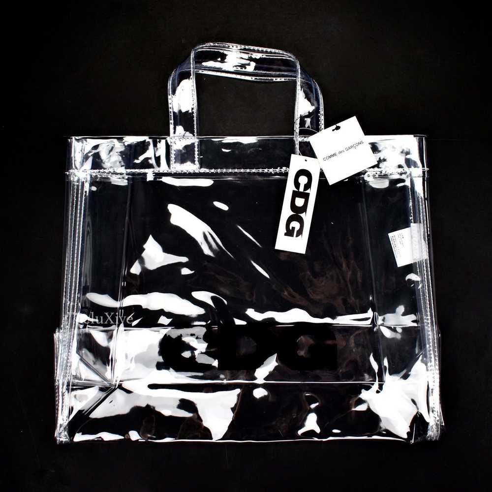 CDG Logo Clear Transparent Plastic PVC Vinyl Tote… - image 2