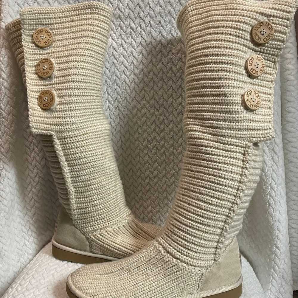 UGG Australia Boots Cream Classic Cardy Tall Knit… - image 1