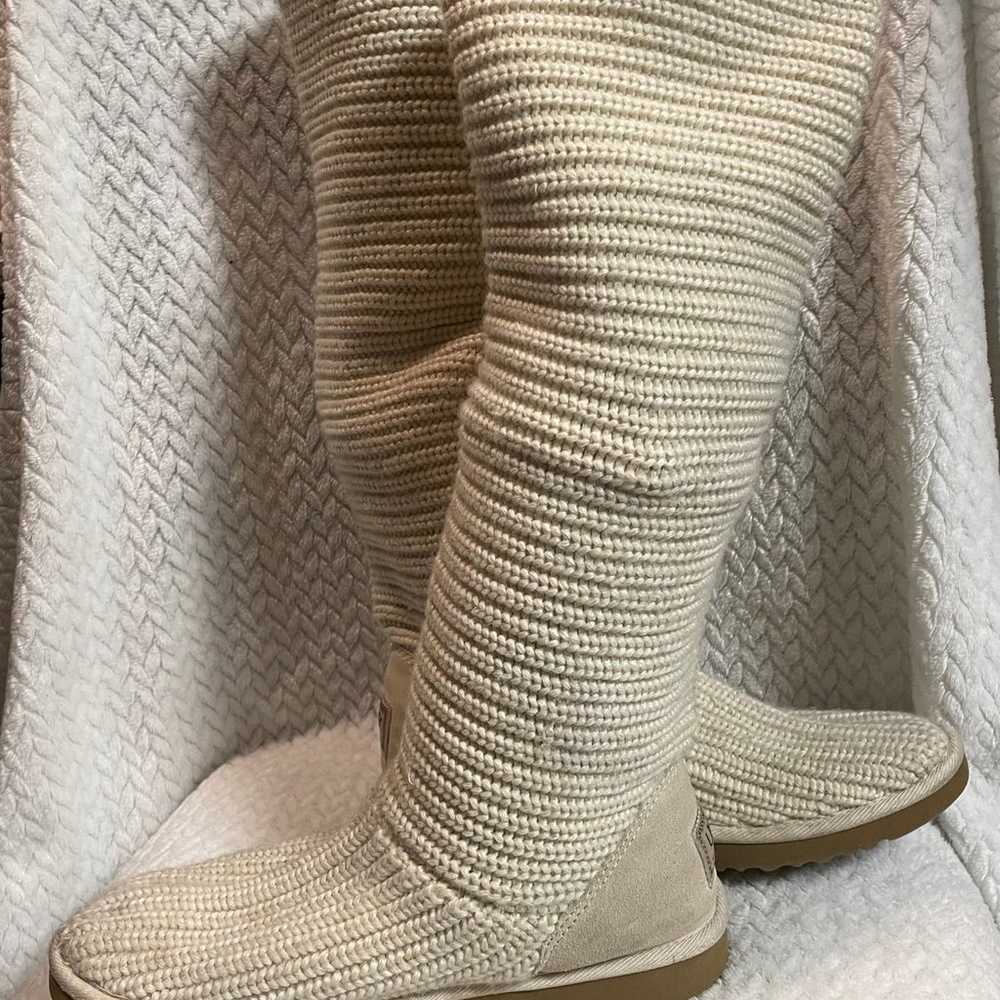 UGG Australia Boots Cream Classic Cardy Tall Knit… - image 2