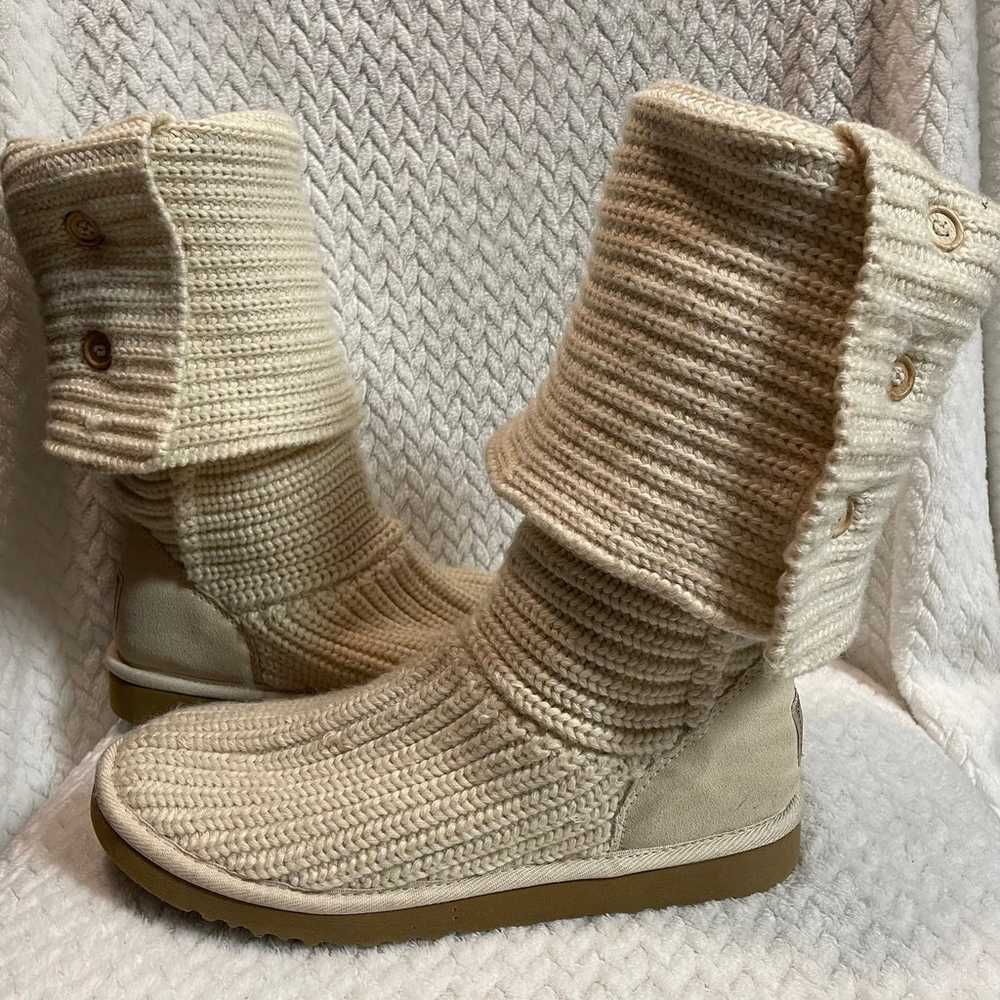 UGG Australia Boots Cream Classic Cardy Tall Knit… - image 3