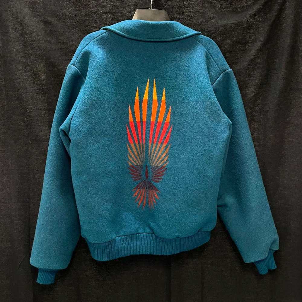 Mens 90s Vintage PENDLETON Beaver State Wool Teal… - image 3