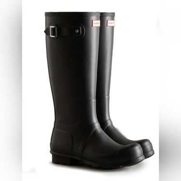 Hunter Original Tall Rain Black Boots Size 9 Wome… - image 1