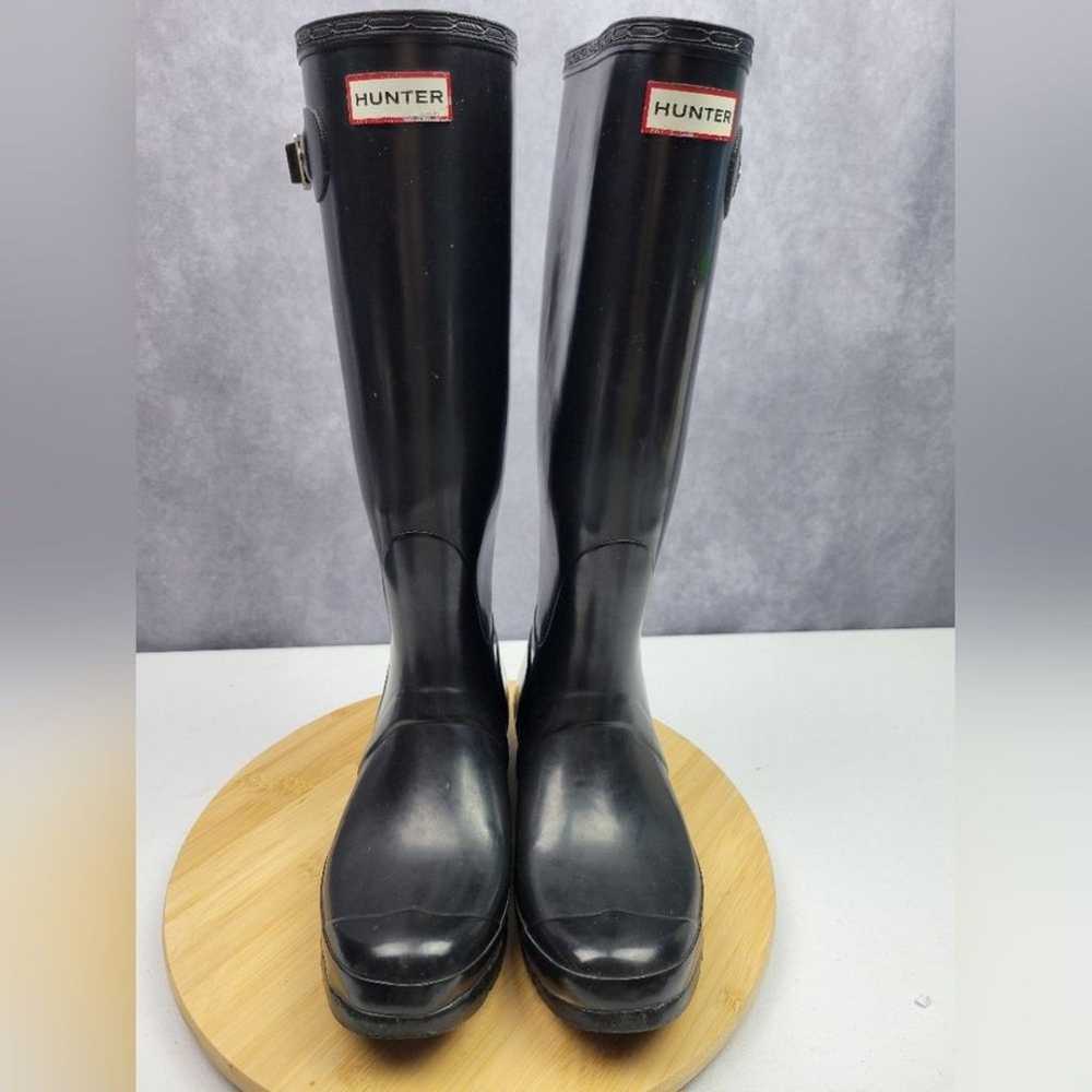 Hunter Original Tall Rain Black Boots Size 9 Wome… - image 2