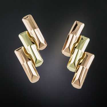 Retro Two-Tone Gold Earrings