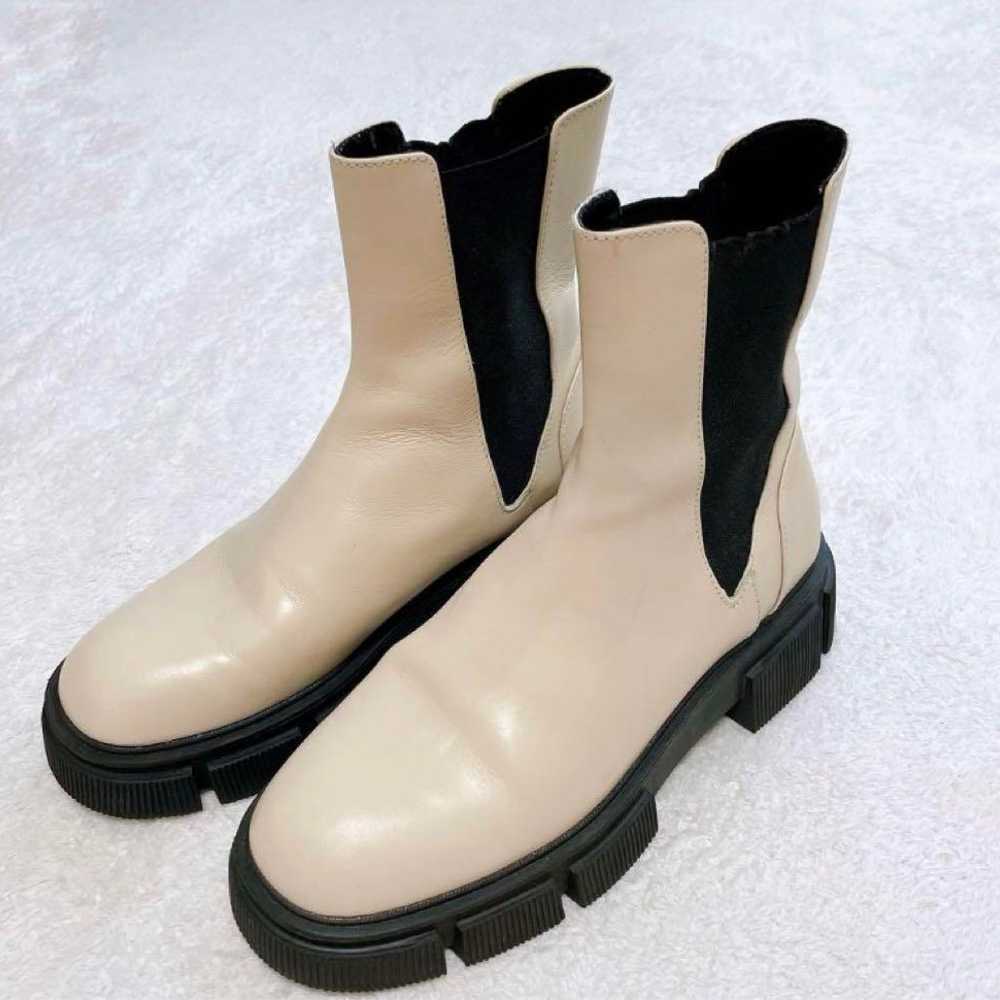 Rare ZARA Track Sole Real Leather Side Gore Boots… - image 11