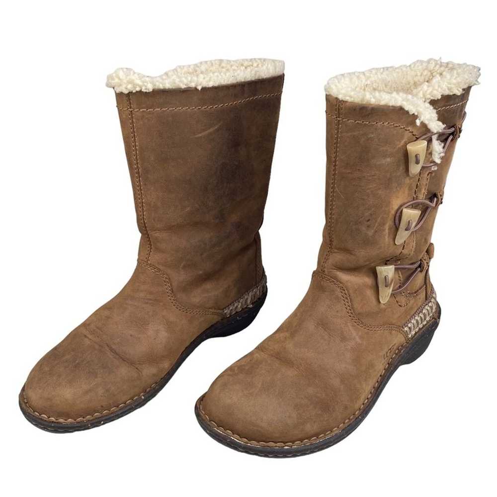 UGG Women’s Kona Brown Leather Sheepskin Mid Calf… - image 5