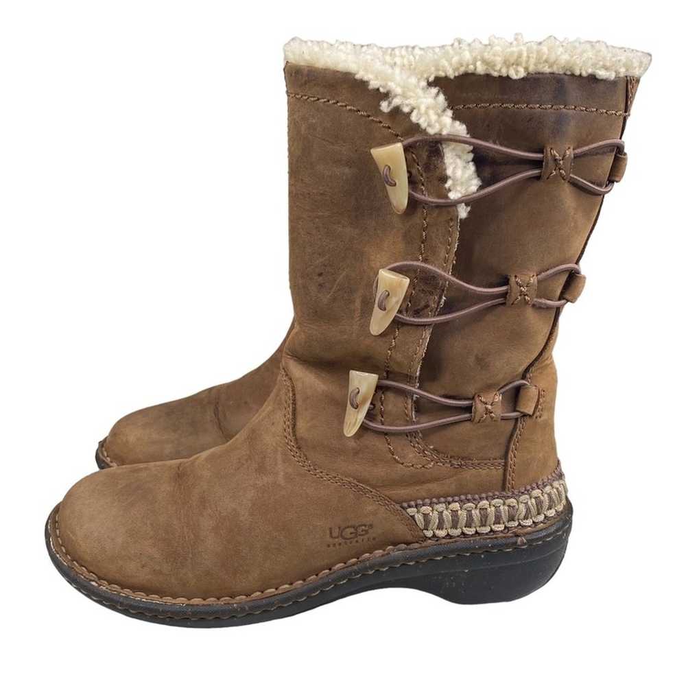 UGG Women’s Kona Brown Leather Sheepskin Mid Calf… - image 6