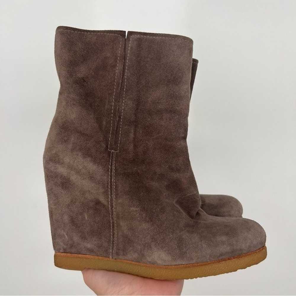 Stuart Weitzman Seal Grey Suede Bootscout Wedge H… - image 1