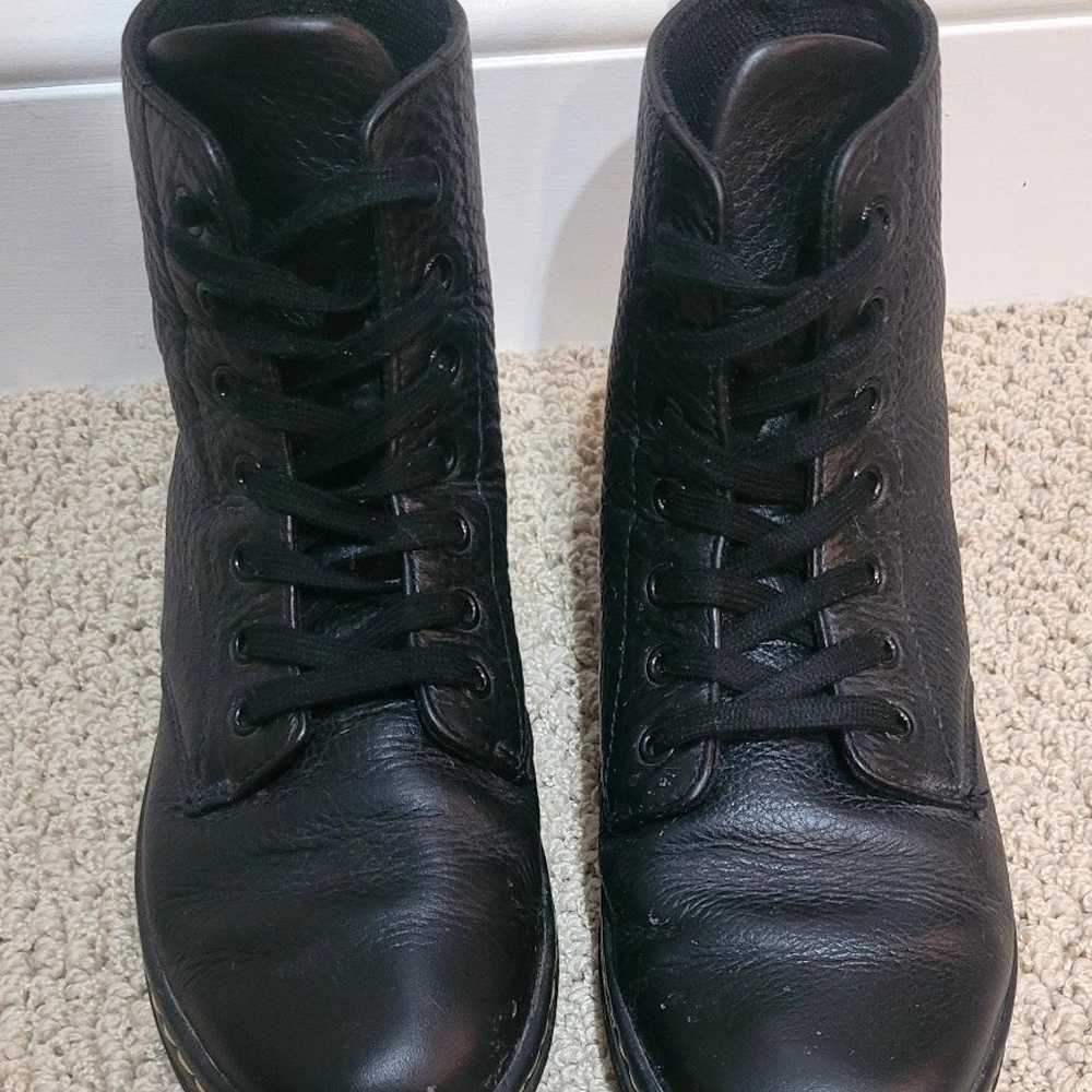 DR MARTENS Black Leather Combat/Sneakers Sz 8 - image 7