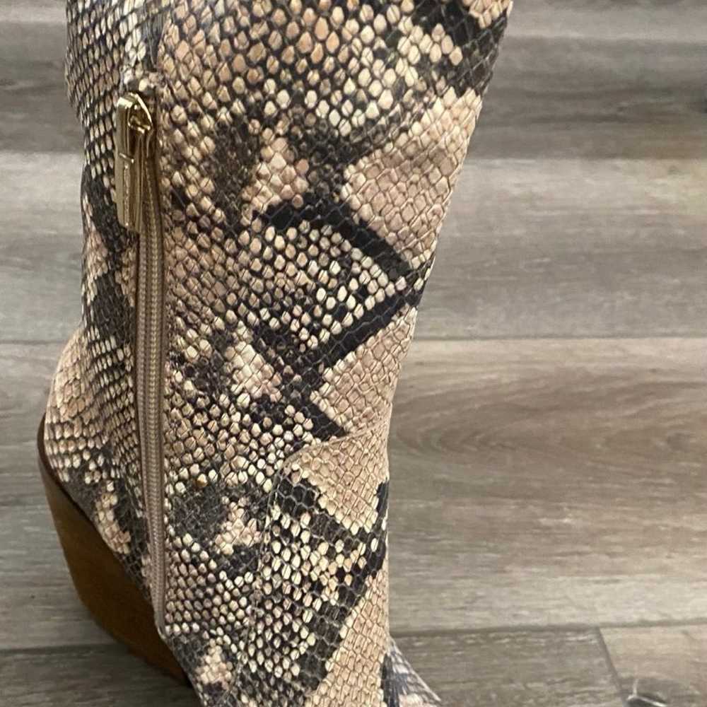 Vince Camuto Gravana Snakeskin Leather Knee High … - image 3