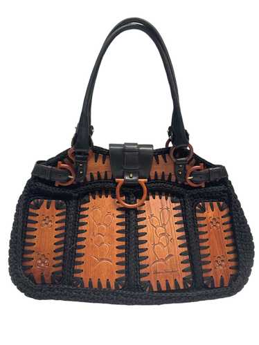 Salvatore Ferragamo/Hand Bag/OS/BLK/Wooden Crochet