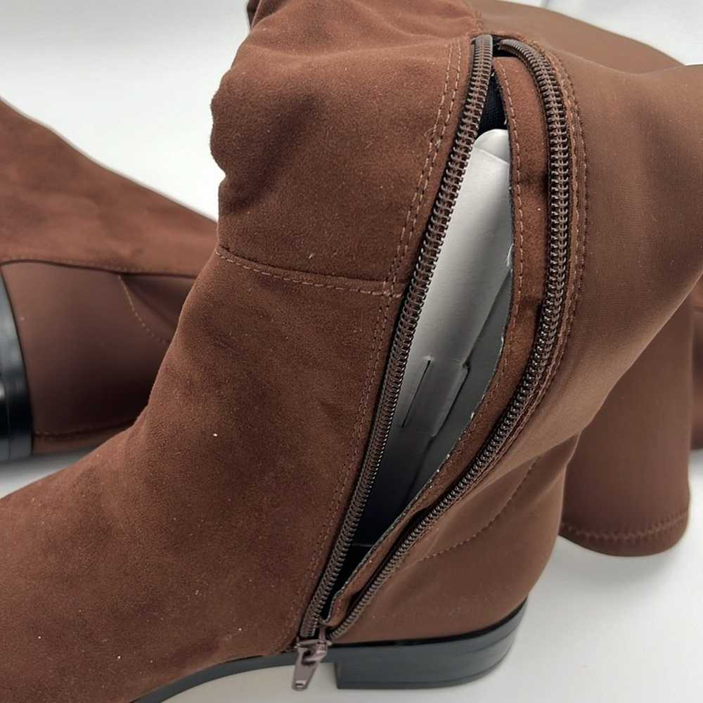 J.Crew -NWOT women’s faux Brown sueded  knee high… - image 11