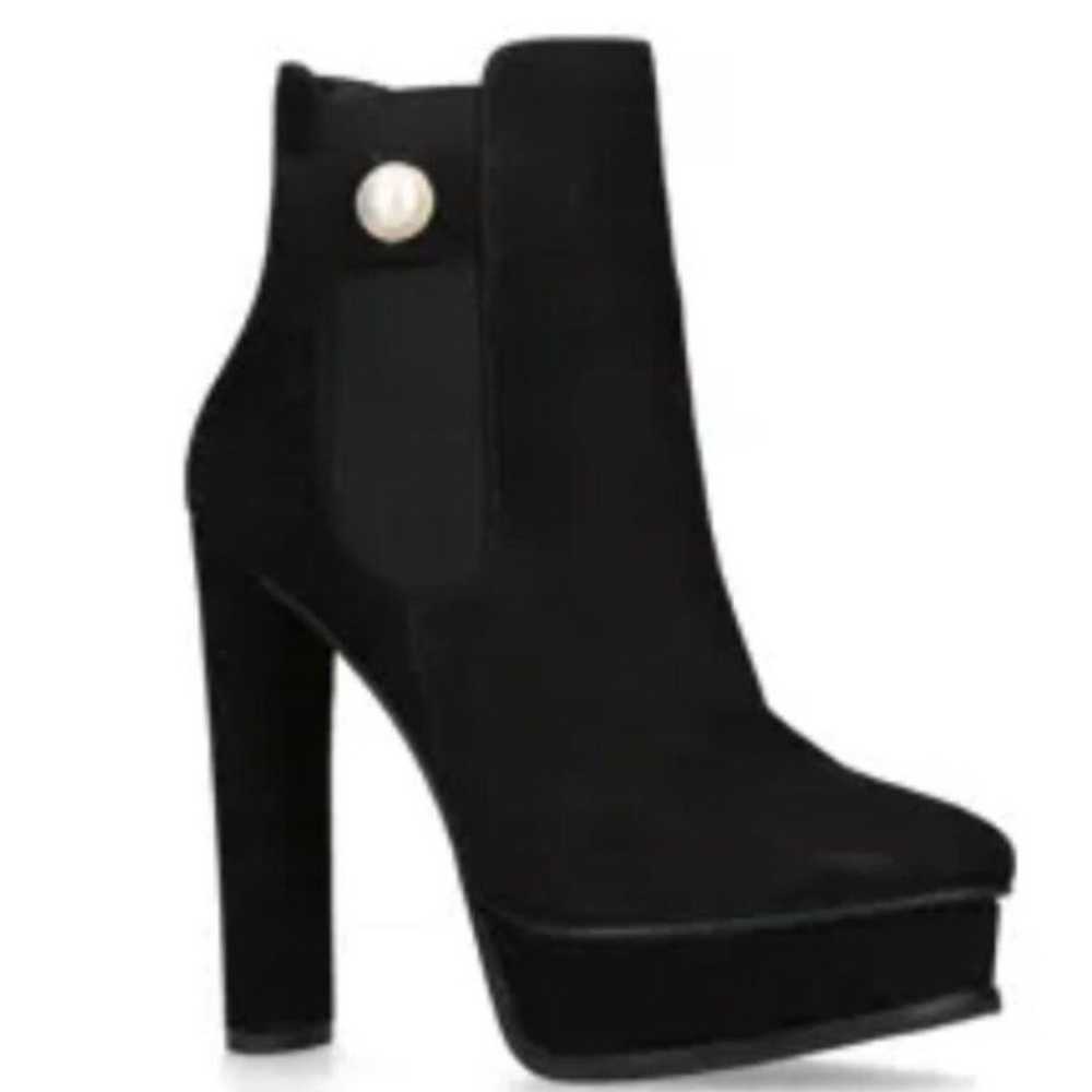 KURT GEIGER LONDON SZE 39 US 8,5 BLACK NUBUCK PLA… - image 1