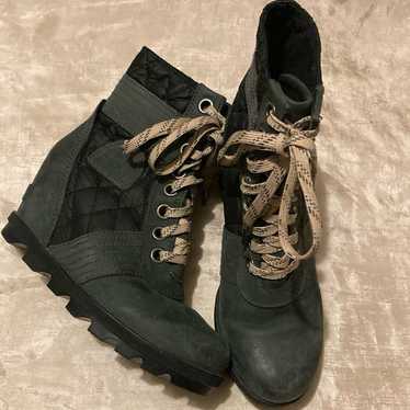 Sorel Lexie Waterproof Wedge Lace-Up Boots Size 6… - image 1