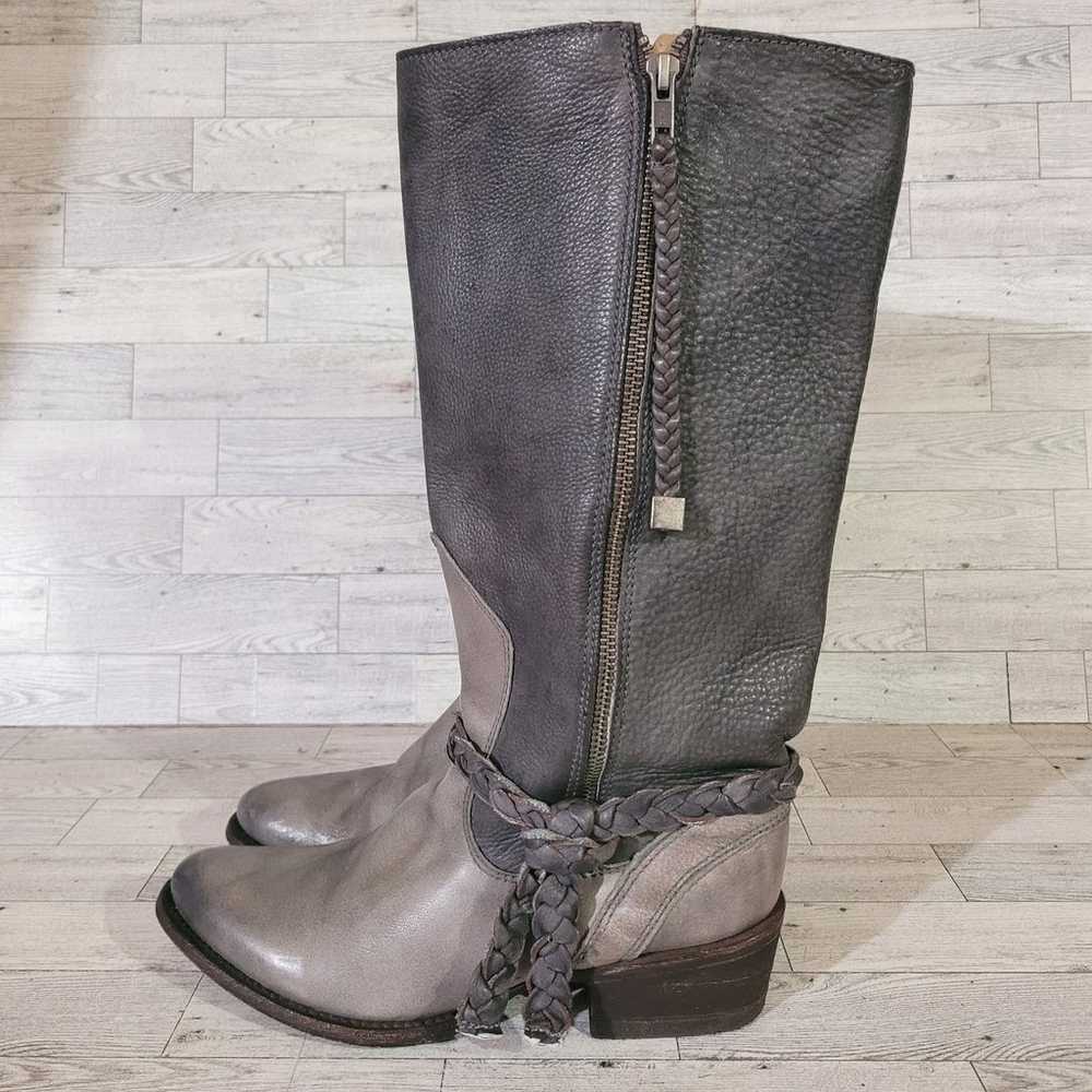 Women's Corral Jayton Western Grey Leather Tall R… - image 1