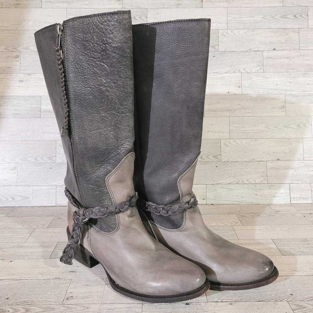 Women's Corral Jayton Western Grey Leather Tall R… - image 2