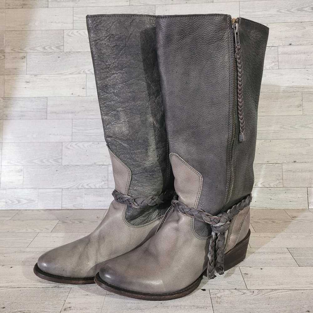 Women's Corral Jayton Western Grey Leather Tall R… - image 3