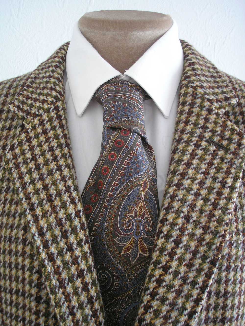 Vintage MARKS & SPENCER Olive Green Paisley Silk … - image 3