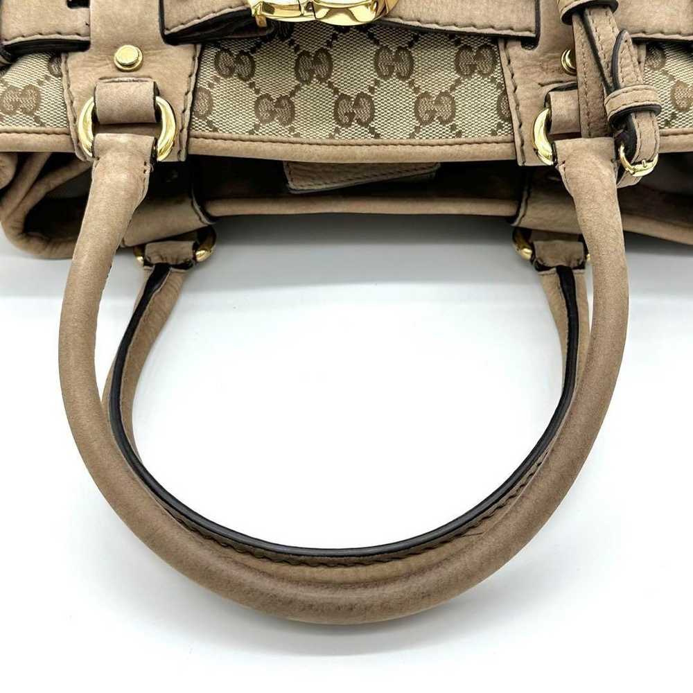 Brand new GUCCI handbag in GG canvas beige with g… - image 10