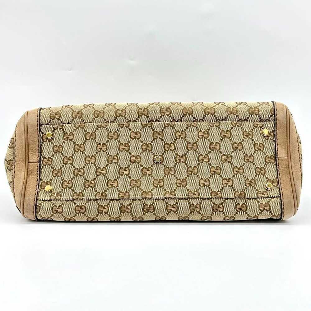 Brand new GUCCI handbag in GG canvas beige with g… - image 11