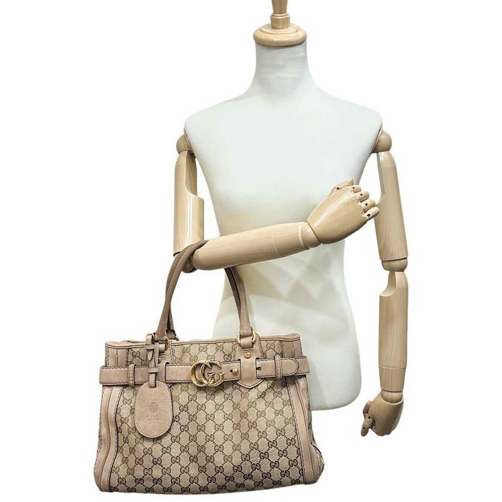 Brand new GUCCI handbag in GG canvas beige with g… - image 2