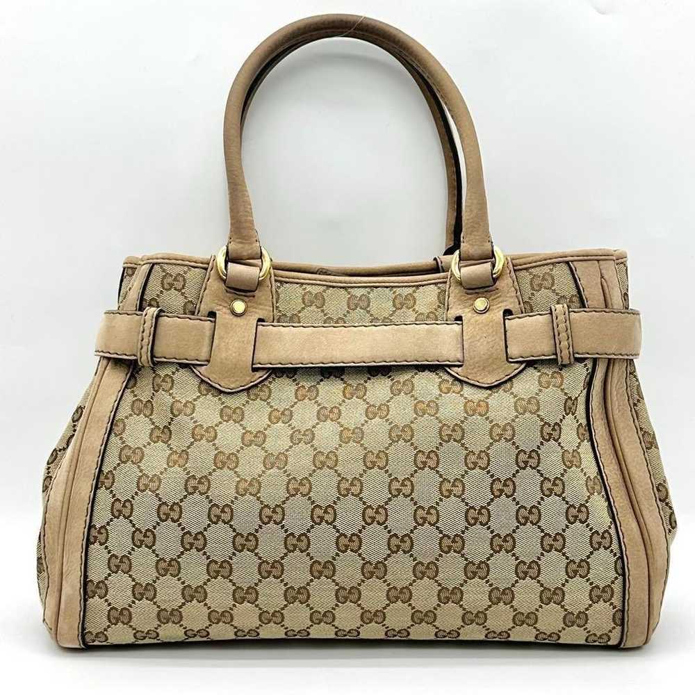 Brand new GUCCI handbag in GG canvas beige with g… - image 4