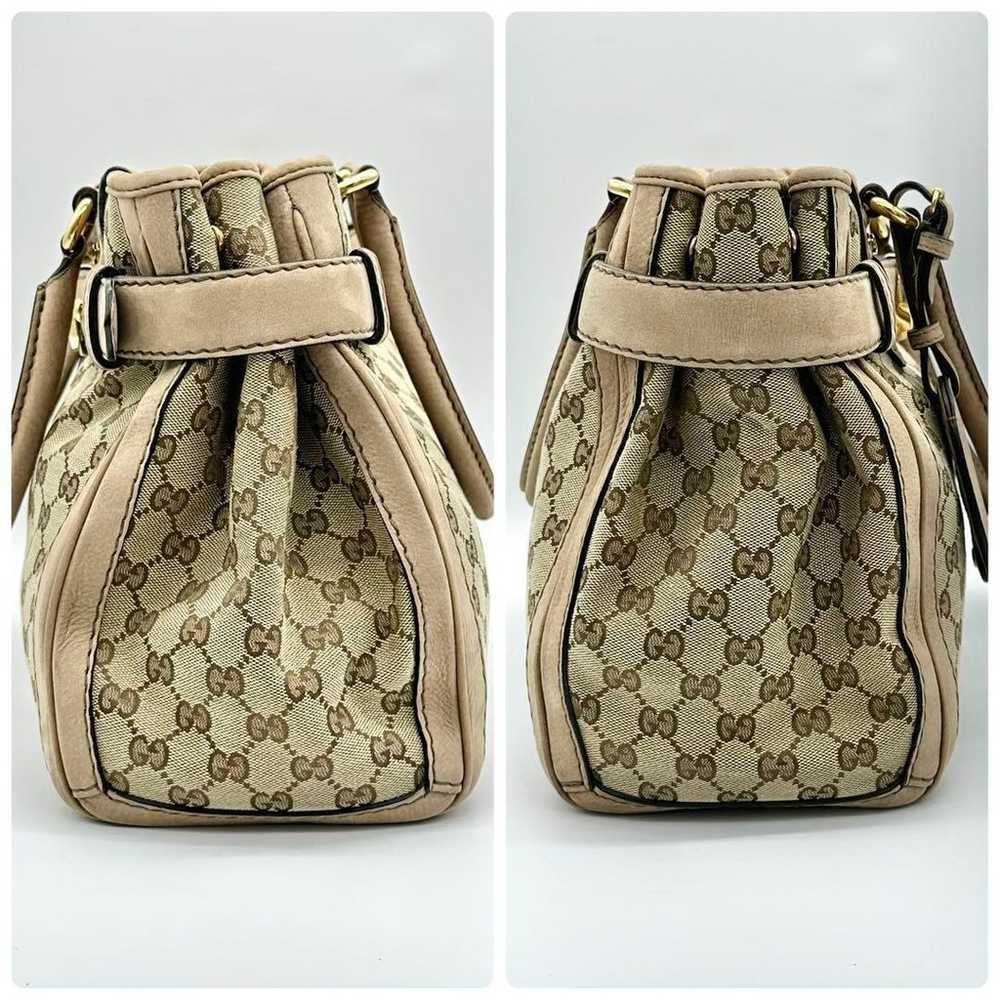 Brand new GUCCI handbag in GG canvas beige with g… - image 5