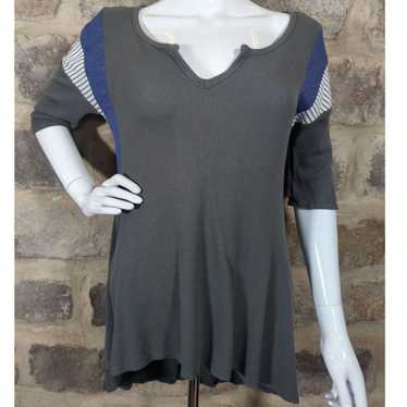 Other A La Tzarina Thermal V Neck Top Gray Short S