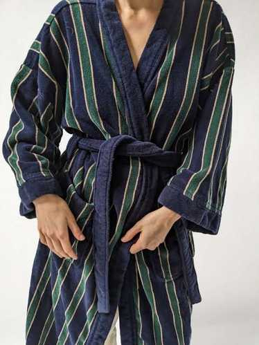 Vintage Striped Terry Cloth Lounge Robe