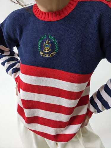 Vintage Nautical Striped Sweater