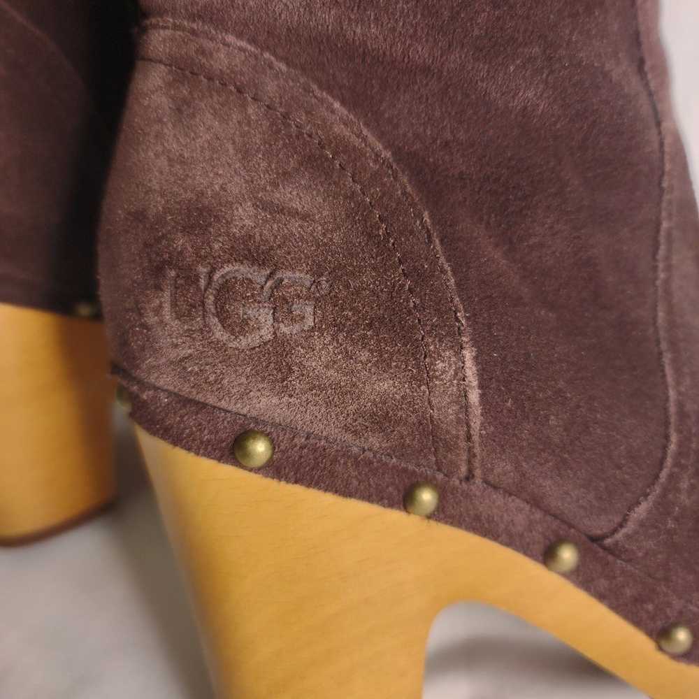 Ugg Rumer chocolate suede lattice weave tall boot… - image 4