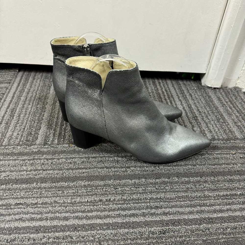 VERO CUOIO Italian made silver metallic booties s… - image 3