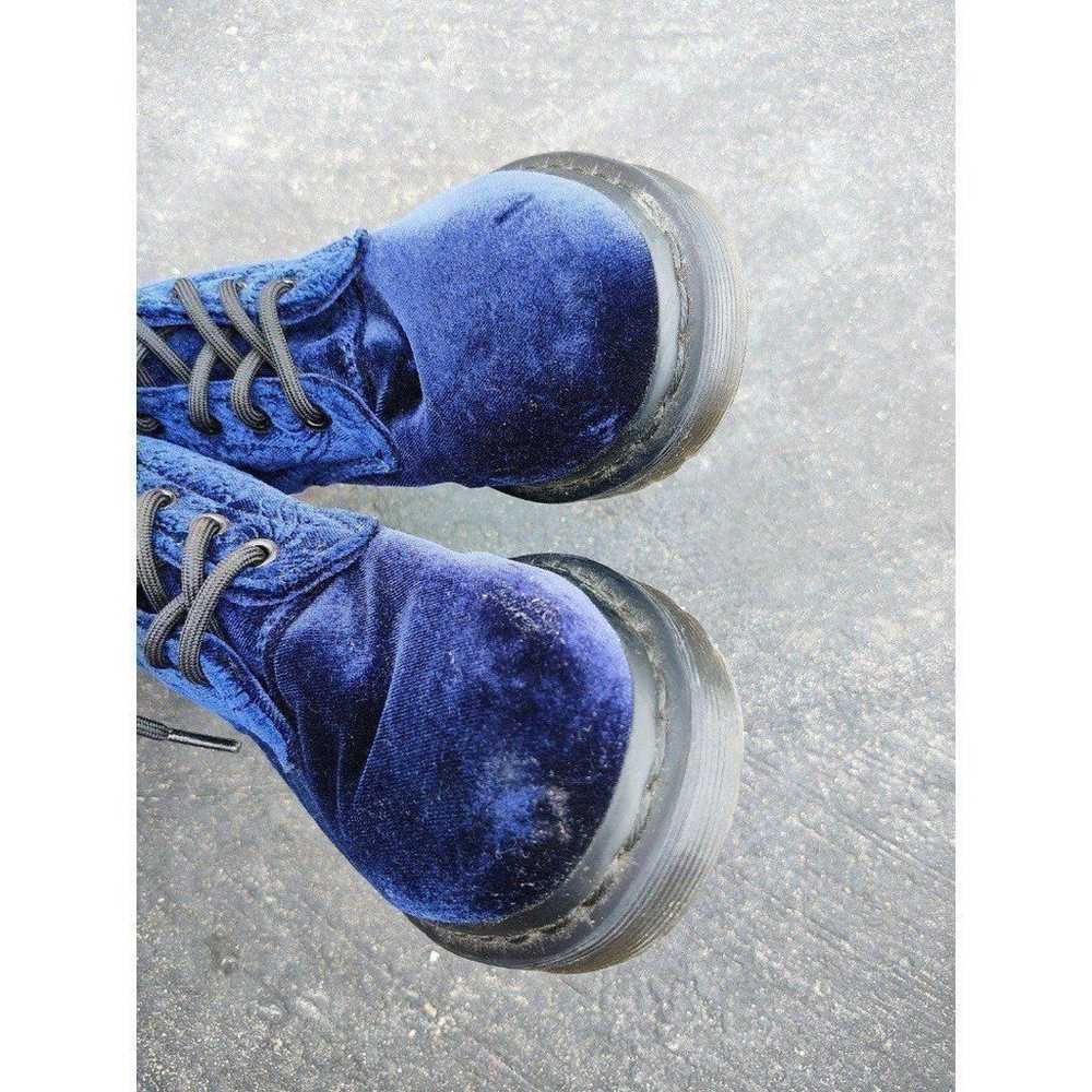 Dr Martens 1460 Brocade Lace Up Velvet Royal Blue… - image 4