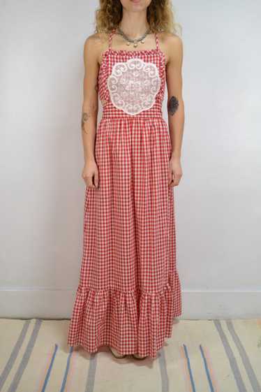 Joy Stevens Gingham Halter Dress - image 1