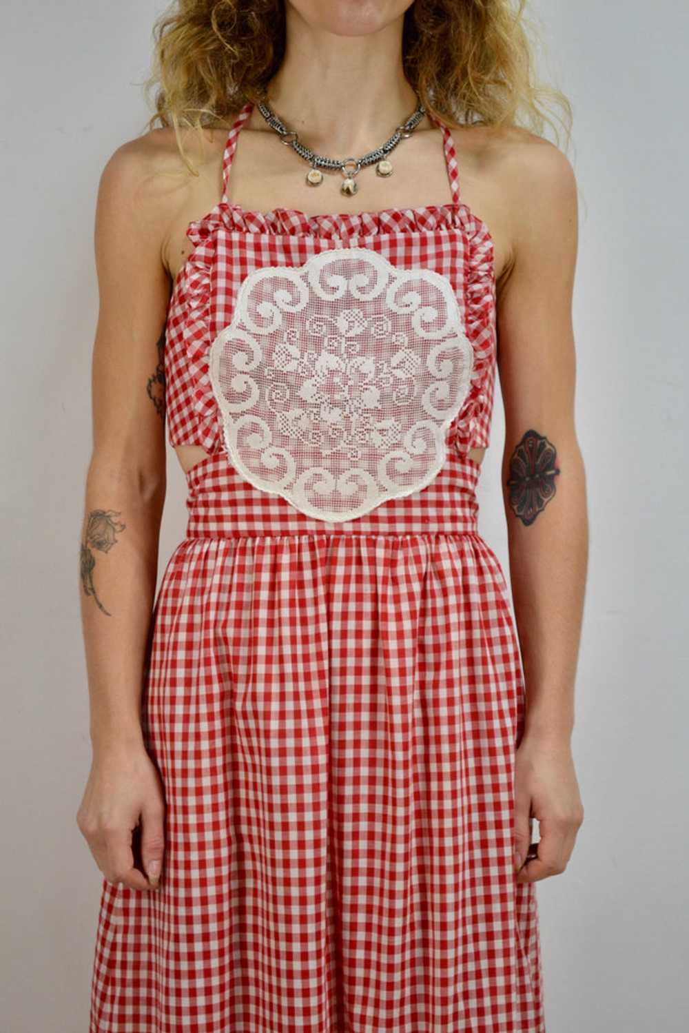 Joy Stevens Gingham Halter Dress - image 2