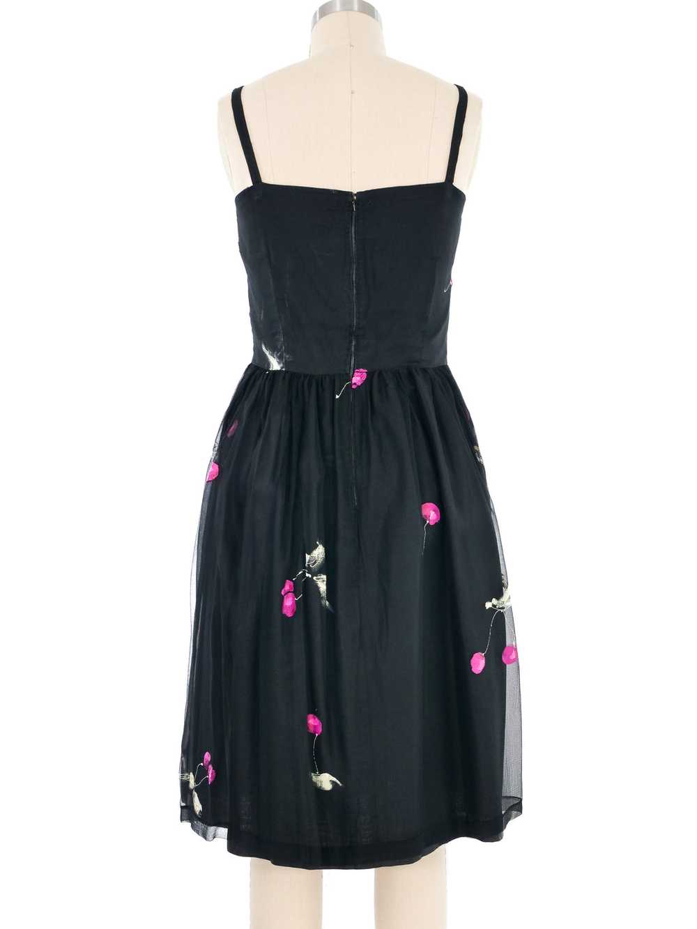 1950s Hand Painted Cherry Cocktail Dress - image 4