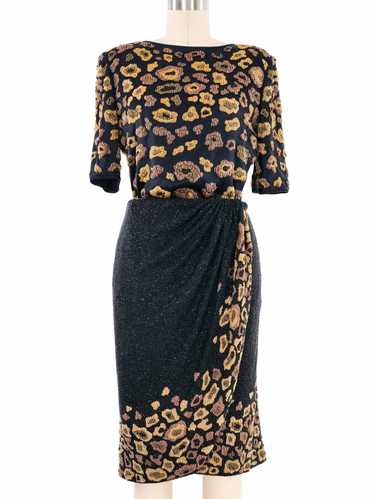 Valentino Beaded Leopard Skirt Ensemble