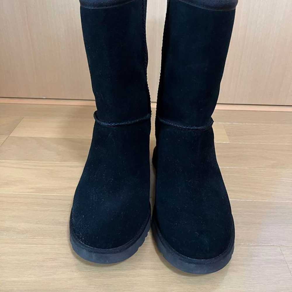 UGG black suede sheepskin boots size 23.5cm - image 3