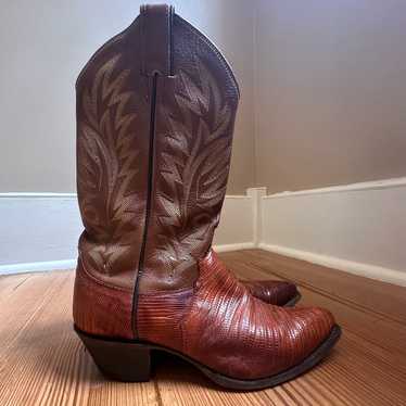 Justin brown leather cowboy boots SIZE 6.5B - image 1