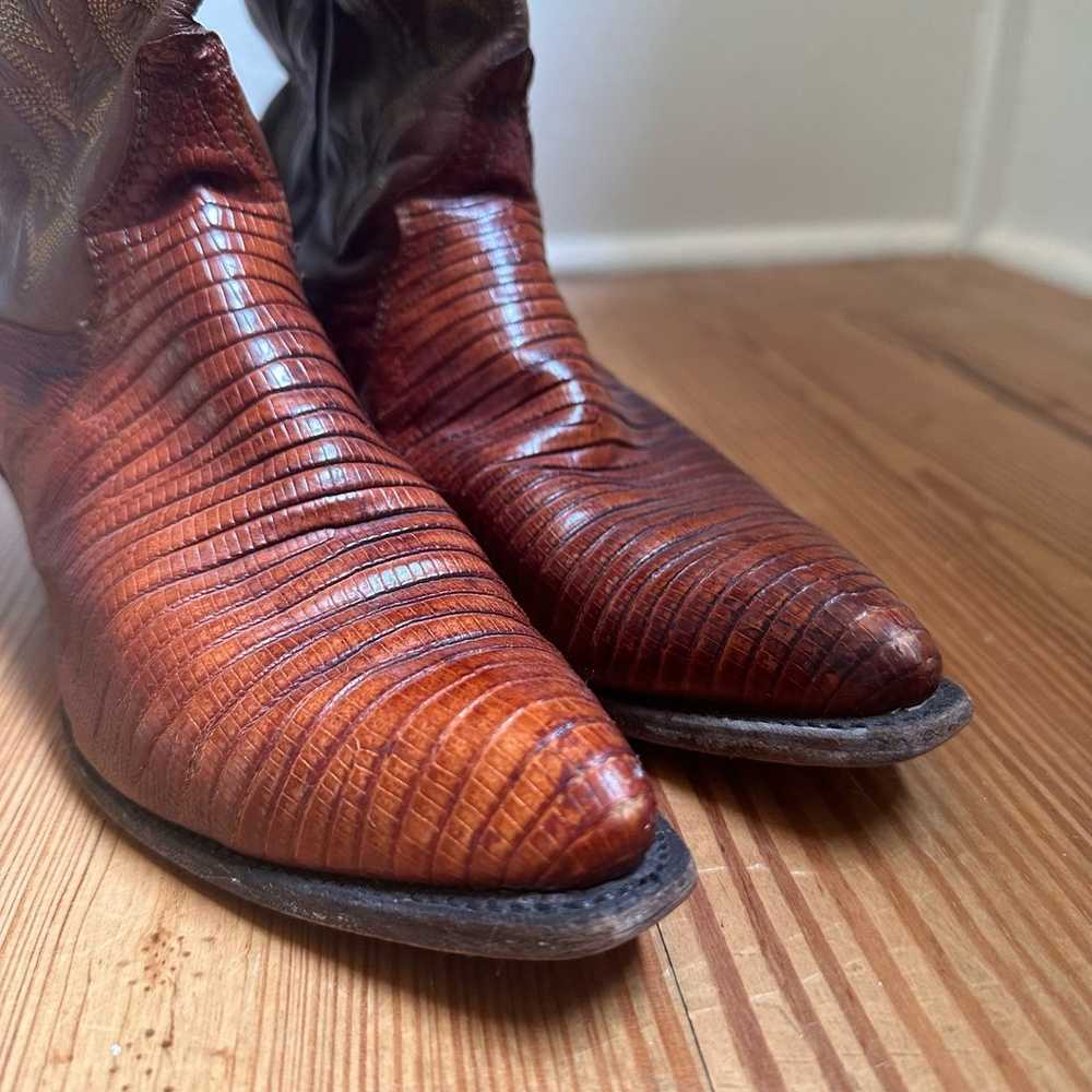 Justin brown leather cowboy boots SIZE 6.5B - image 5