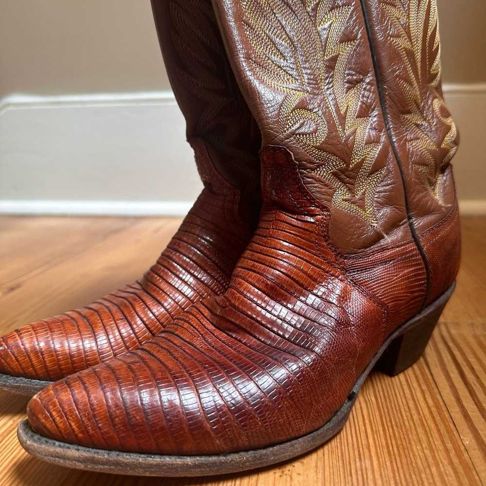 Justin brown leather cowboy boots SIZE 6.5B - image 8