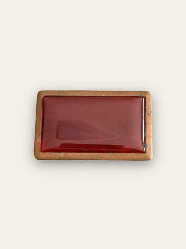 Vintage 1970’s Carnelian Brass Belt Buckle