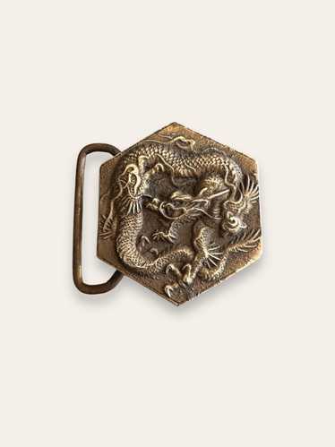 Vintage 1970’s Brass Dragon Belt Buckle