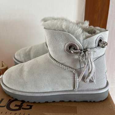 UGG gray suede sheepskin boots.