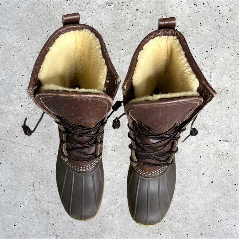 L.L. Bean brown leather shearling lined Bean boot… - image 2