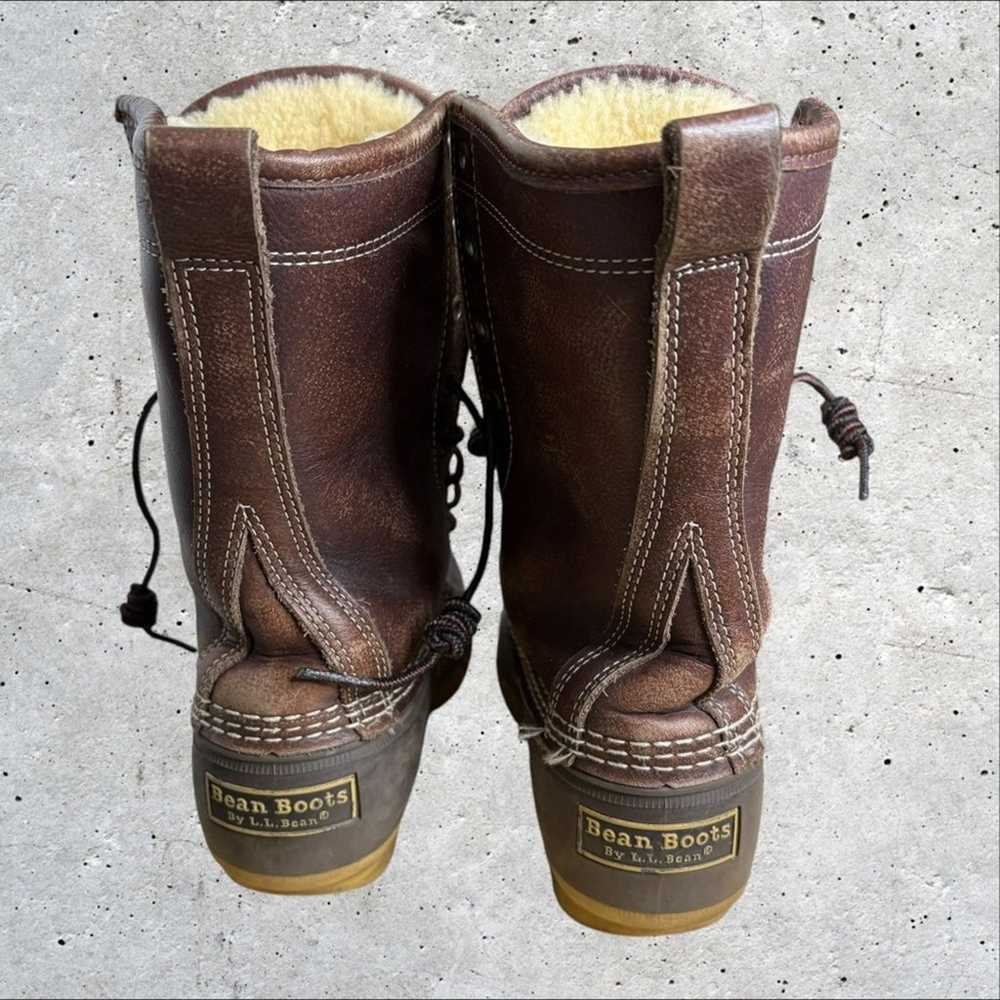 L.L. Bean brown leather shearling lined Bean boot… - image 6