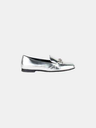 Gucci 2020s Silver Metallic Leather Horsebit Loafe