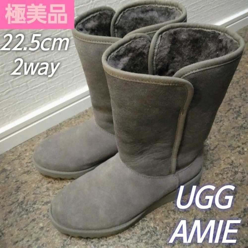 【Unused Class】UGG Sheepskin Boots AMIE Gray 22.5cm - image 1